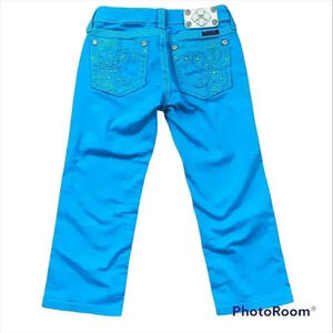 Juniors Miss Me Size 14 Capri in Rich Turquoise Beautiful Color ❤️